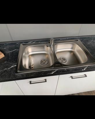 Lavello inox 2 vasche foster