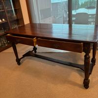 Tavolo soggiorno/scrivania epoca, piano in noce