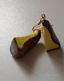 Orecchini earring fette di pandoro fimo handmade