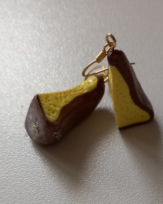 Orecchini earring fette di pandoro fimo handmade