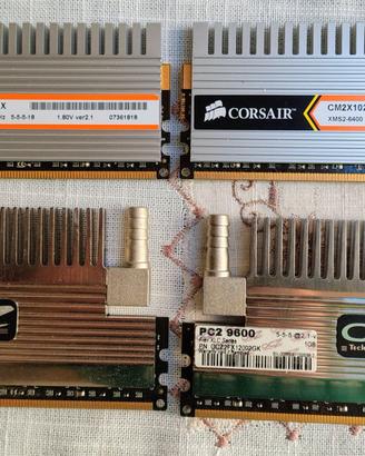 Kit RAM DDR2 4GB: OCZ PC2-9600 + Corsair XMS2 640