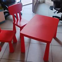 tavolino con 2 sedie