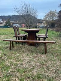 Tavolo in legno massello - Set completo rustico