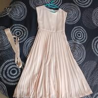 Outfit Cerimonia Rosa Cipria (Abito plissettato + 