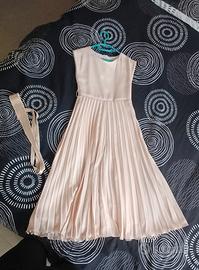 Outfit Cerimonia Rosa Cipria (Abito plissettato + 