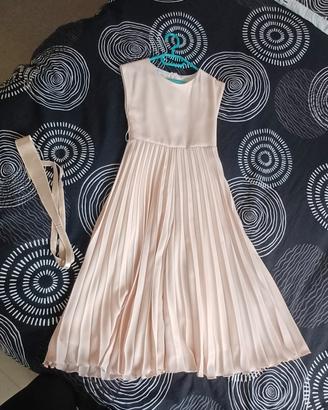 Outfit Cerimonia Rosa Cipria (Abito plissettato + 