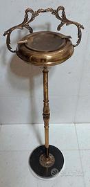 Posacenere Da Terra Vintage In Ottone E Marmo Ner