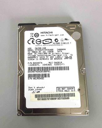 Hard Disk 2,5" Sata Hitachi HTS542516K9SA00  160gb