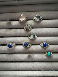 Anelli in argento con pietre dure