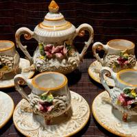 Servizio da caffè con zuccheriera ·#Capodimonte