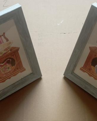 Coppia Vintage arredo bagno + cornice 13x18 
