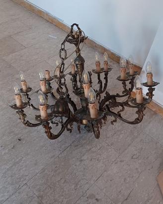 Lampadario 16 luci vintage