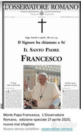 Osservatore romano,ed.straordinaria n. 91  21/4/25