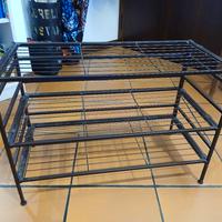 scarpiera a giorno regolabile metallo marrone 