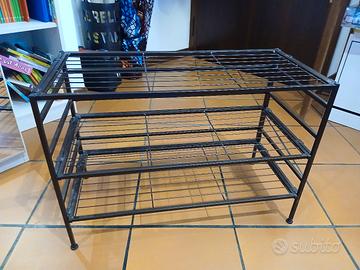 scarpiera a giorno regolabile metallo marrone 