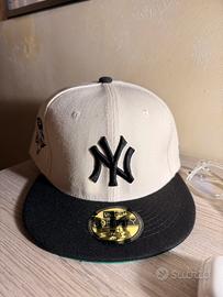 new era fitted beige verde patch