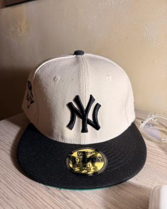 new era fitted beige verde patch