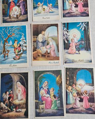 Set n. 9 vecchie cartoline postali Vintage 