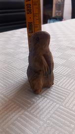 Marmotta in Legno Scolpita a mano Val Gardena