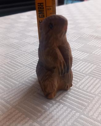 Marmotta in Legno Scolpita a mano Val Gardena