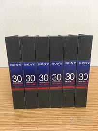 6 Cassette video Betacamsp30m usate solo 1 volta