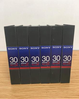 6 Cassette video Betacamsp30m usate solo 1 volta