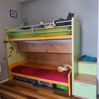 camera ragazzi con letto castello scorrevole