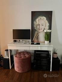 POUF XL CONTENITORE IN VELLUTO ROSA ANTICO