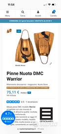 Pinne nuoto DMC modello Warrior taglia L (10-11)