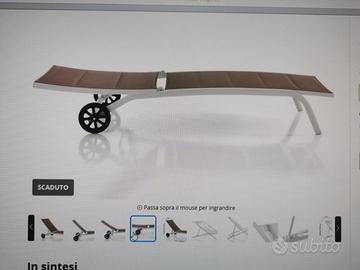 lettino prendisole con ruote