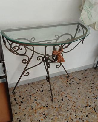 Tavolo da ingresso in ferro battuto 