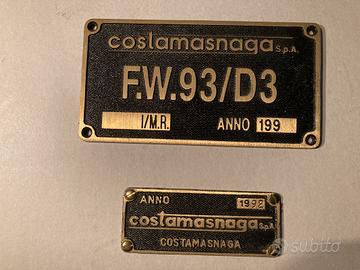 Targhe carrelli ferroviari in bronzo