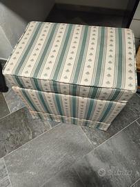 Puff contenitore in legno rivestito
