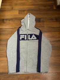 Felpa Fila Sport uomo L grigia e blu con cappuccio