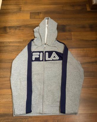 Felpa Fila Sport uomo L grigia e blu con cappuccio