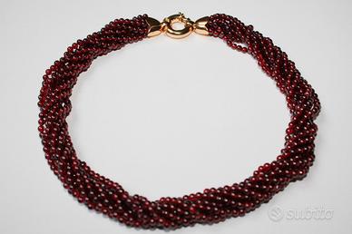 Collana Torchon di Granato bordeaux 