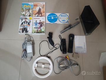 Nintendo Wii nera + 6 giochi + volante