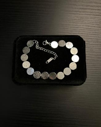 Bracciale argento con monetine in acciaio inox