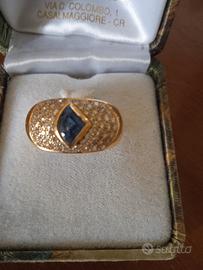 anello oro giallo 18 k zaffiro taglio a vela cylon