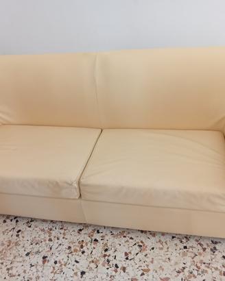 Divano letto lineare 3/4 posti color panna