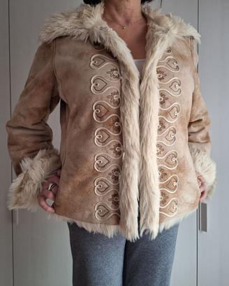 Giacca finta pelle di montone da donna Vintage