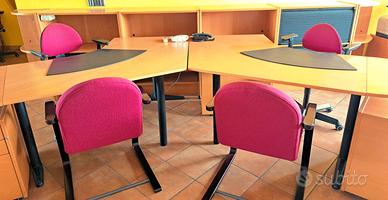 Mobili ufficio: 2 scrivanie +4 sedie +2cassettiere