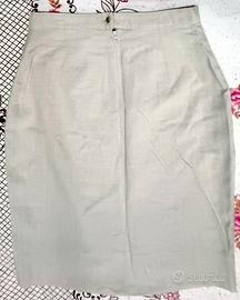 Gonna a tubino beige/khaki elegante da ufficio