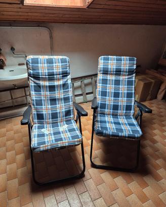 Coppia di sedie da giardino imbottite pieghevoli