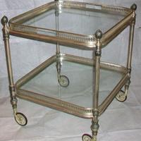 Carrello Maison Baguès in ottone argentato 1960