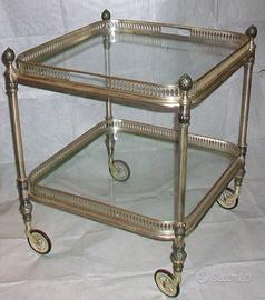 Carrello Maison Baguès in ottone argentato 1960