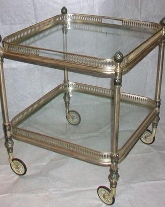 Carrello Maison Baguès in ottone argentato 1960