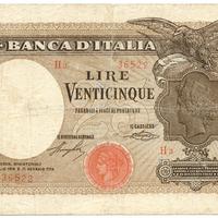 25 lire Banca d'Italia - Aquila bandiera sabauda