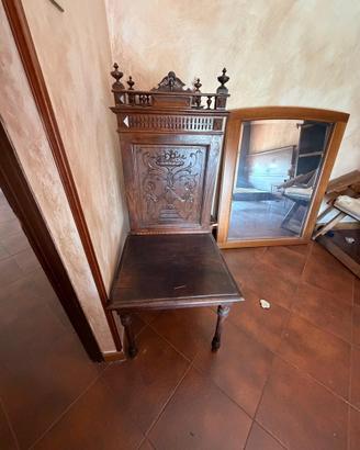 Coppia Sedie Stile Neorinascimentale
