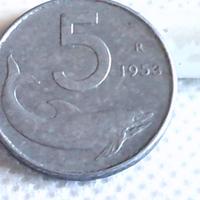 5 lire 1953 falso d'epoca